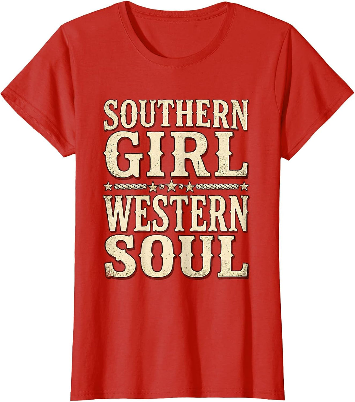 Southern Girl Western Soul Country Design T-Shirt - Red