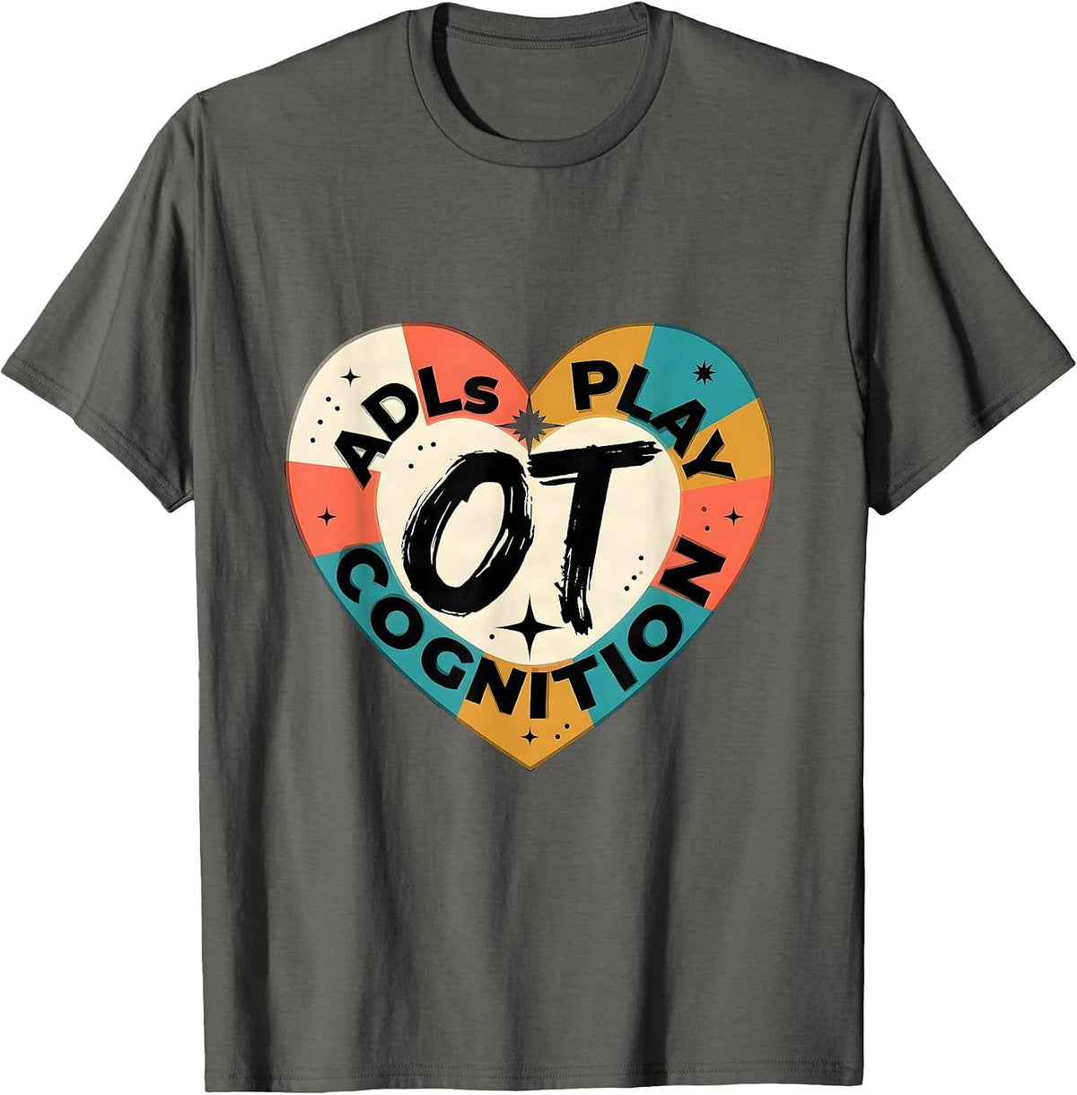 Men's OT ADLS PLAY COGNITION Occupational Therapy Valentine Candy T-Shirt - Asphalt Grey
