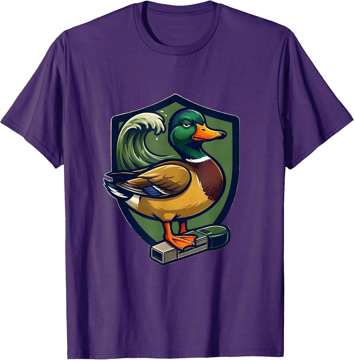 Men's Mallard Mascot Duck Hunter Humor Novelty Gift T-Shirt - Purple
