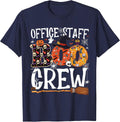 Office Staff Boo Crew Funny Halloween Matching Costume T-Shirt - Navy Blue