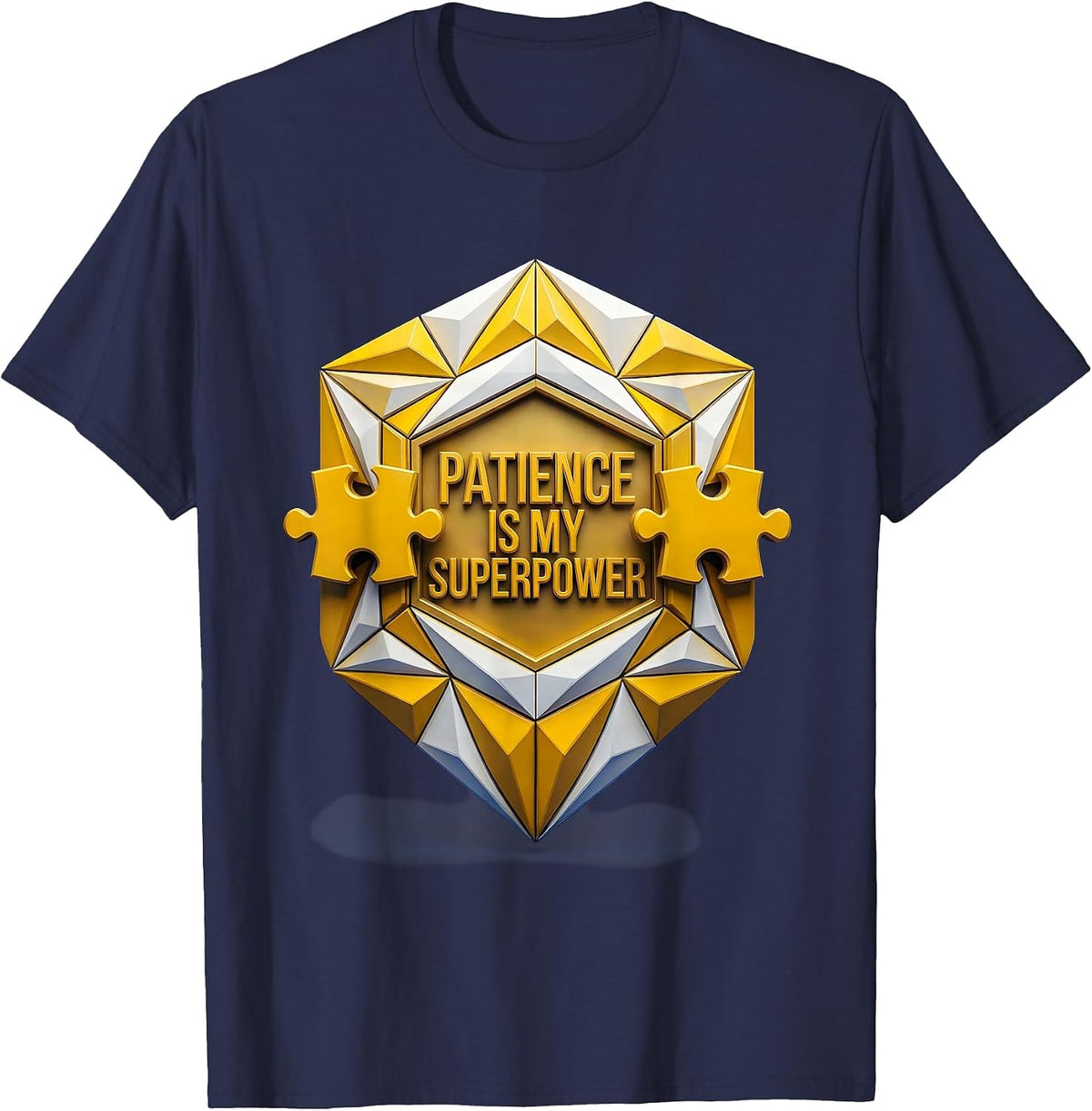 Patience Is My Superpower Sped Teacher Design T-Shirt - Navy Blue