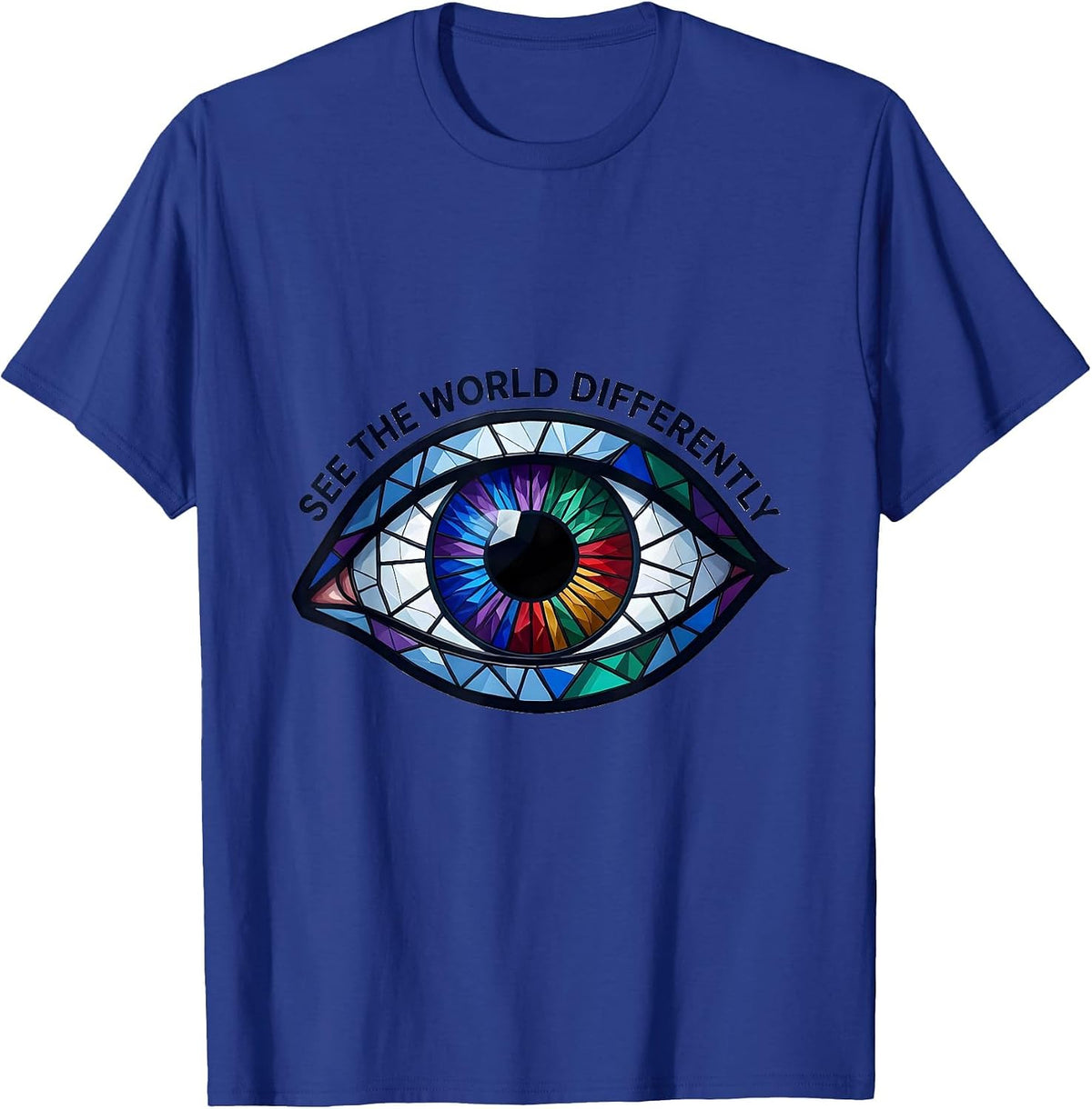 Men's See the World Differently Autism Awareness Design T-Shirt - Royal Blue
