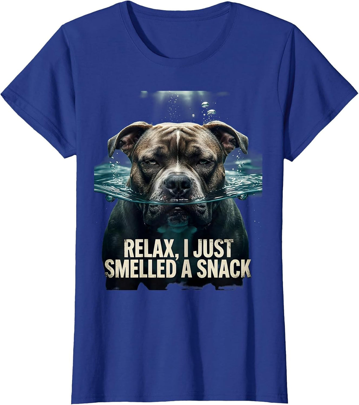 Women's Relax, I Just Smelled A Snack Funny Pitbull Mom Dog Lover T-Shirt - Royal Blue