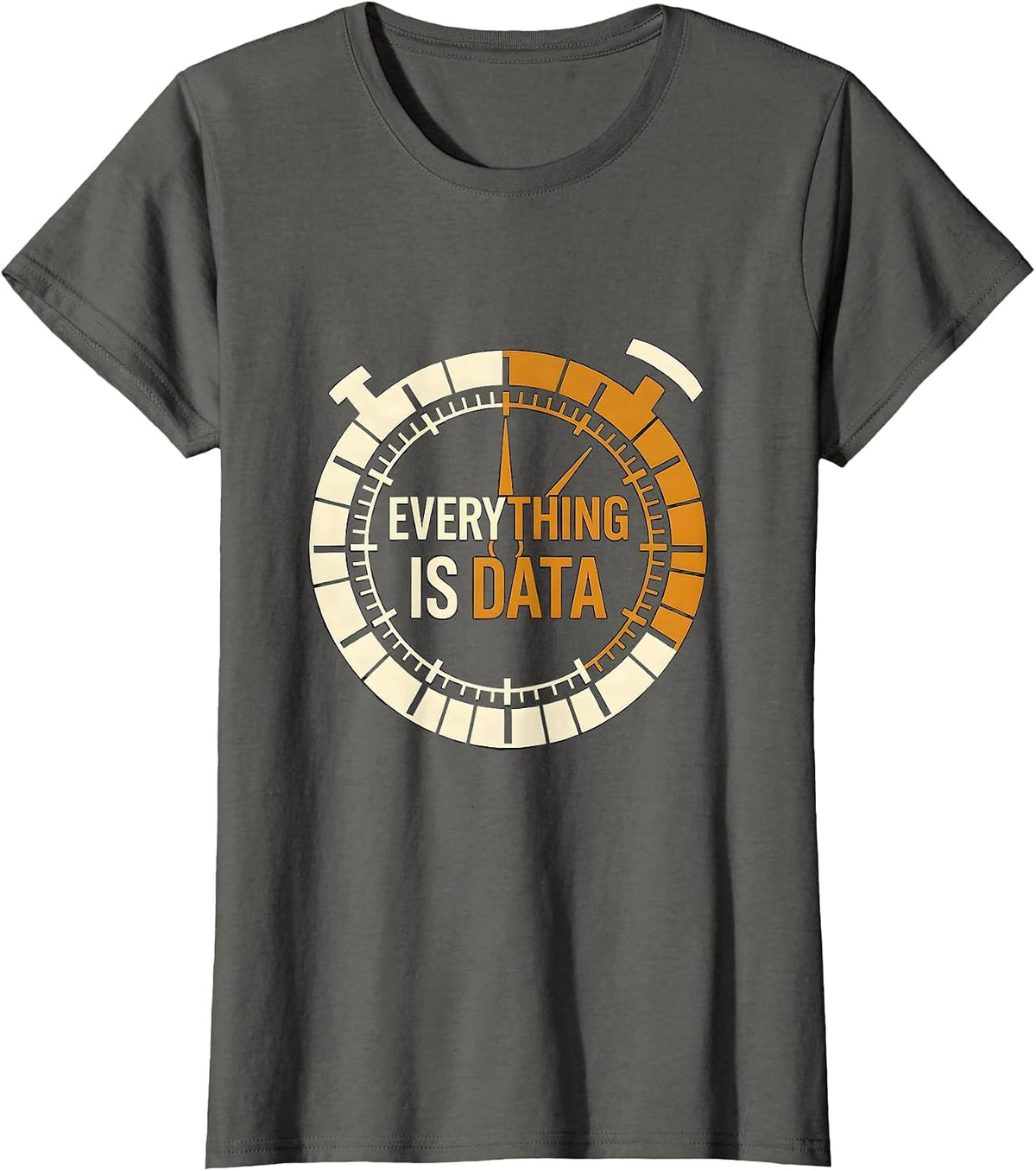 Women's Everything Is Data Stencil Graphic SPED Teacher Appreciation T-Shirt - Asphalt Grey