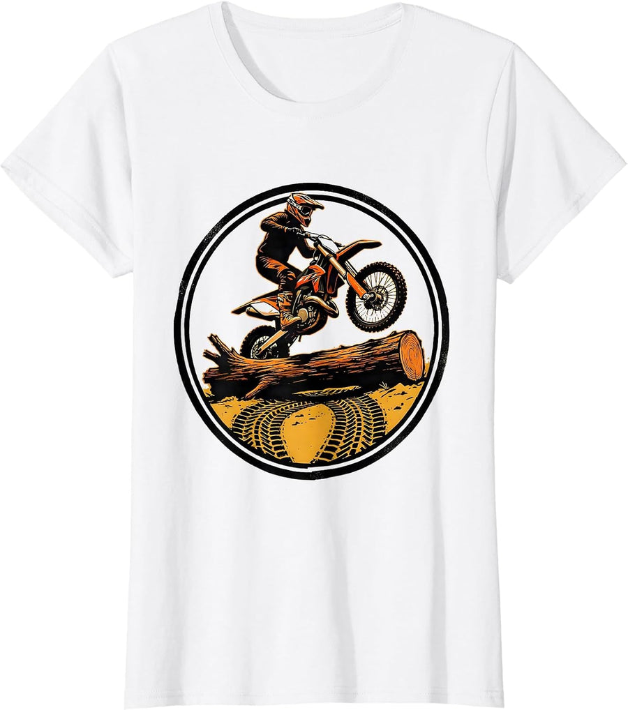 Women's Enduro Rider Dirt Bike Motocross Biker Humor T-Shirt - White