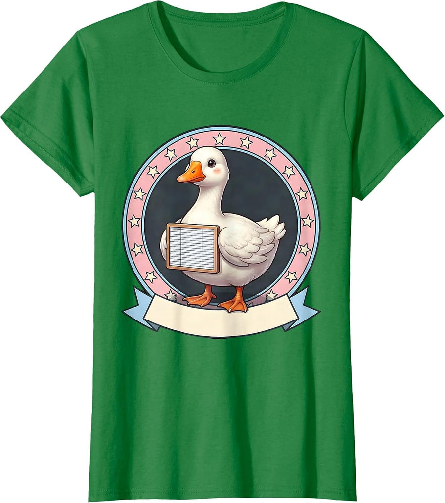 Women's Silly Goose Kawaii SPED Teacher Support Staff Humor T-Shirt - Kelly Green