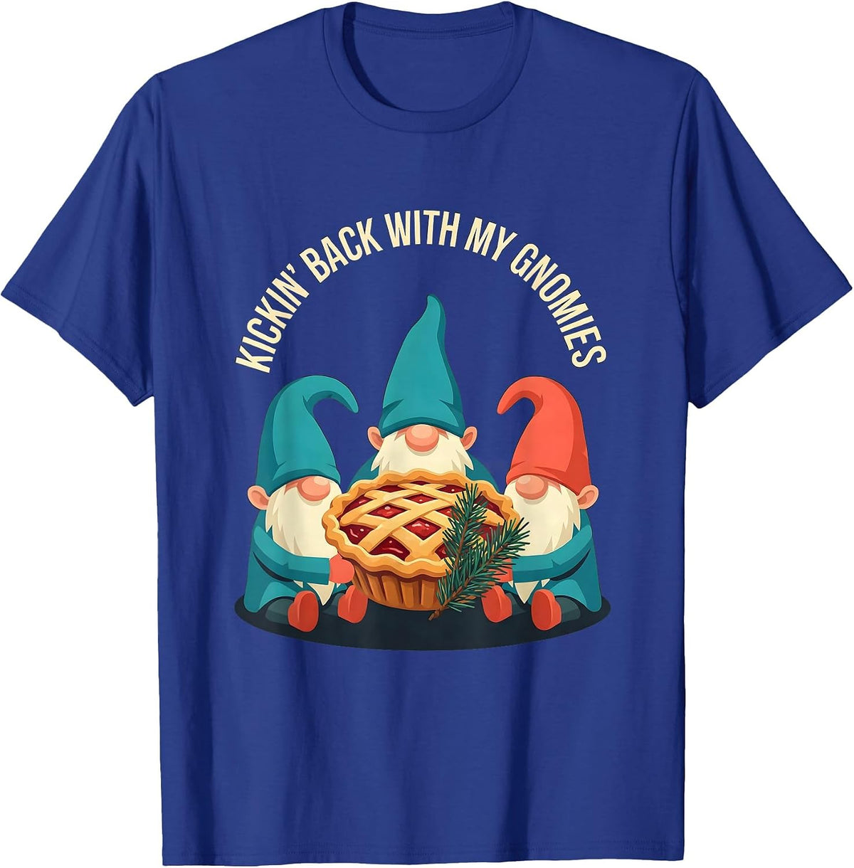 Men's Kickin Back With My Gnomies Funny Gnome Friend Christmas T-Shirt - Royal Blue