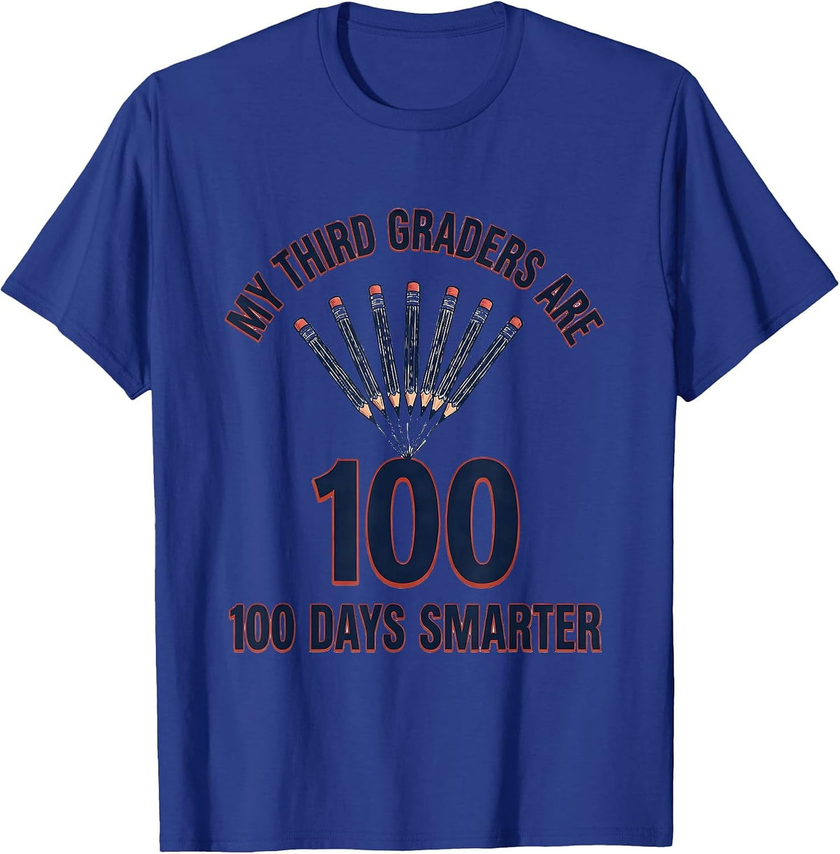 My Third Graders Are 100 Days Smarter Retro Teacher 100th T-Shirt - Royal Blue
