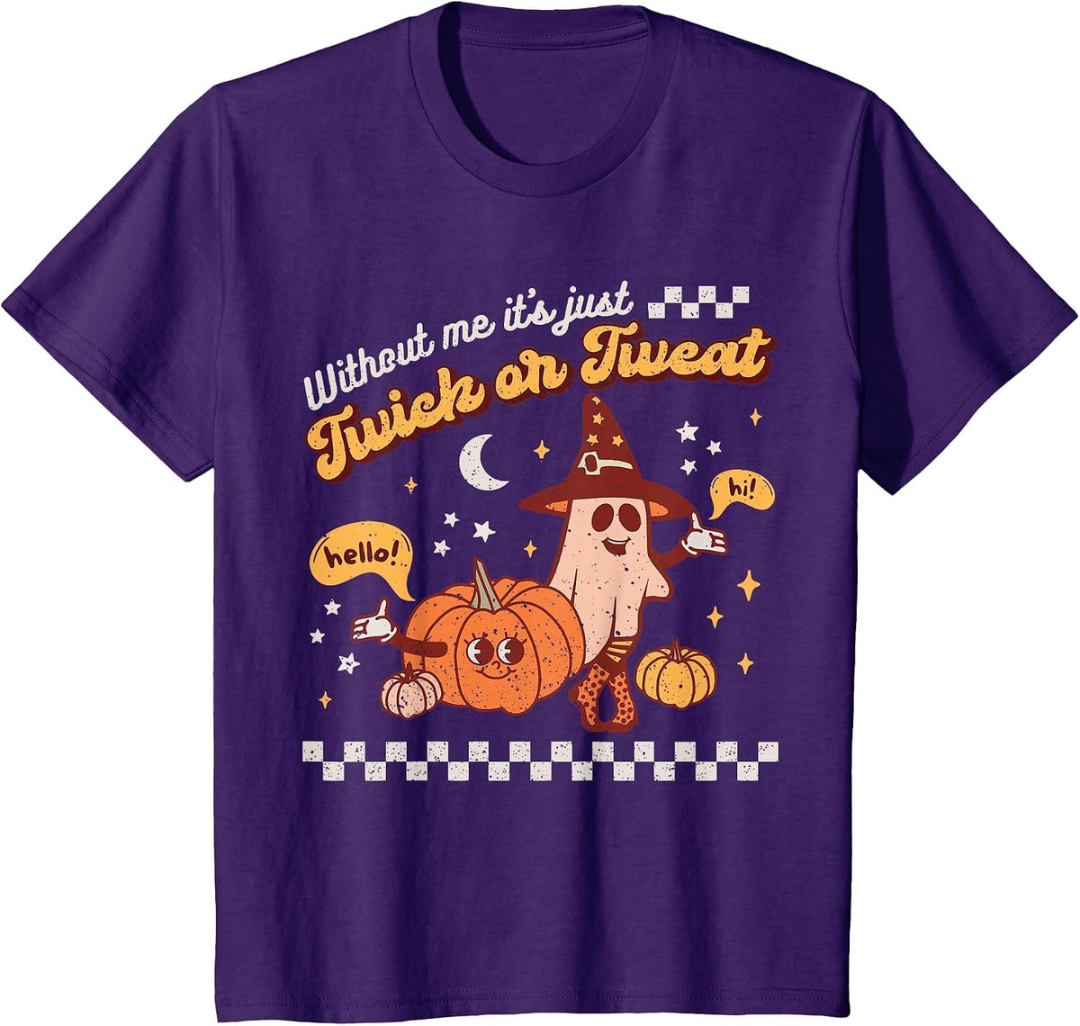 Speech Therapy Retro Spooky Fall Pumpkin Pathologist Season T-Shirt - Purple