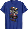 Raised On Hip-Hop Mixtapes Vintage 90s Golden Era Rap Lyric T-Shirt - Royal Blue