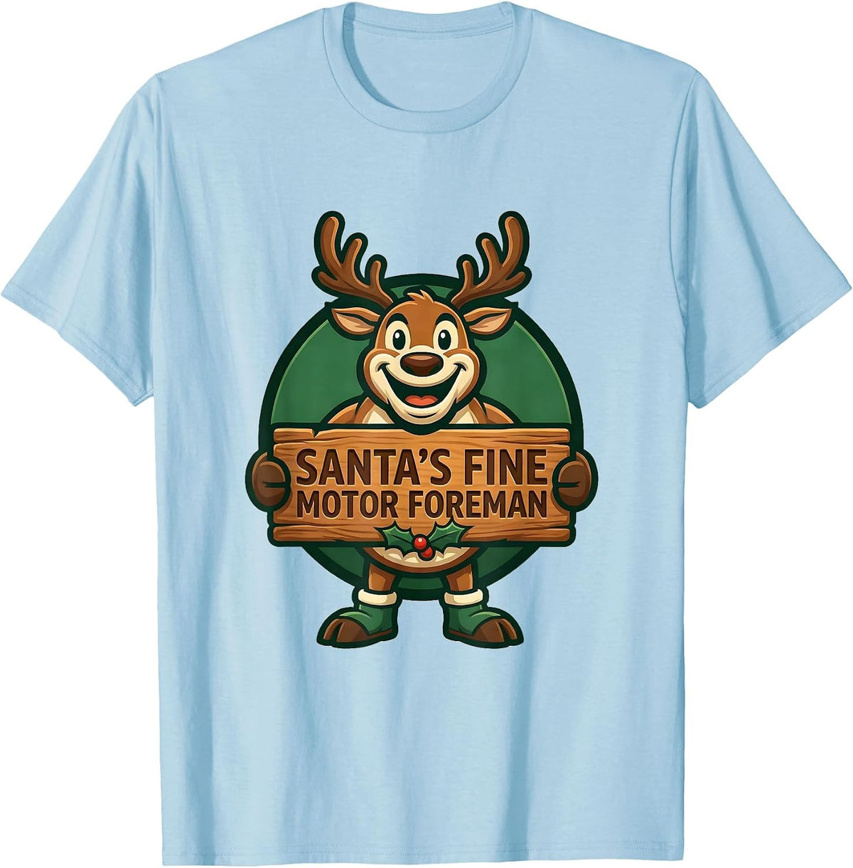 Santa's Fine Motor Foreman Occupational Therapy Christmas OT T-Shirt - Baby Blue