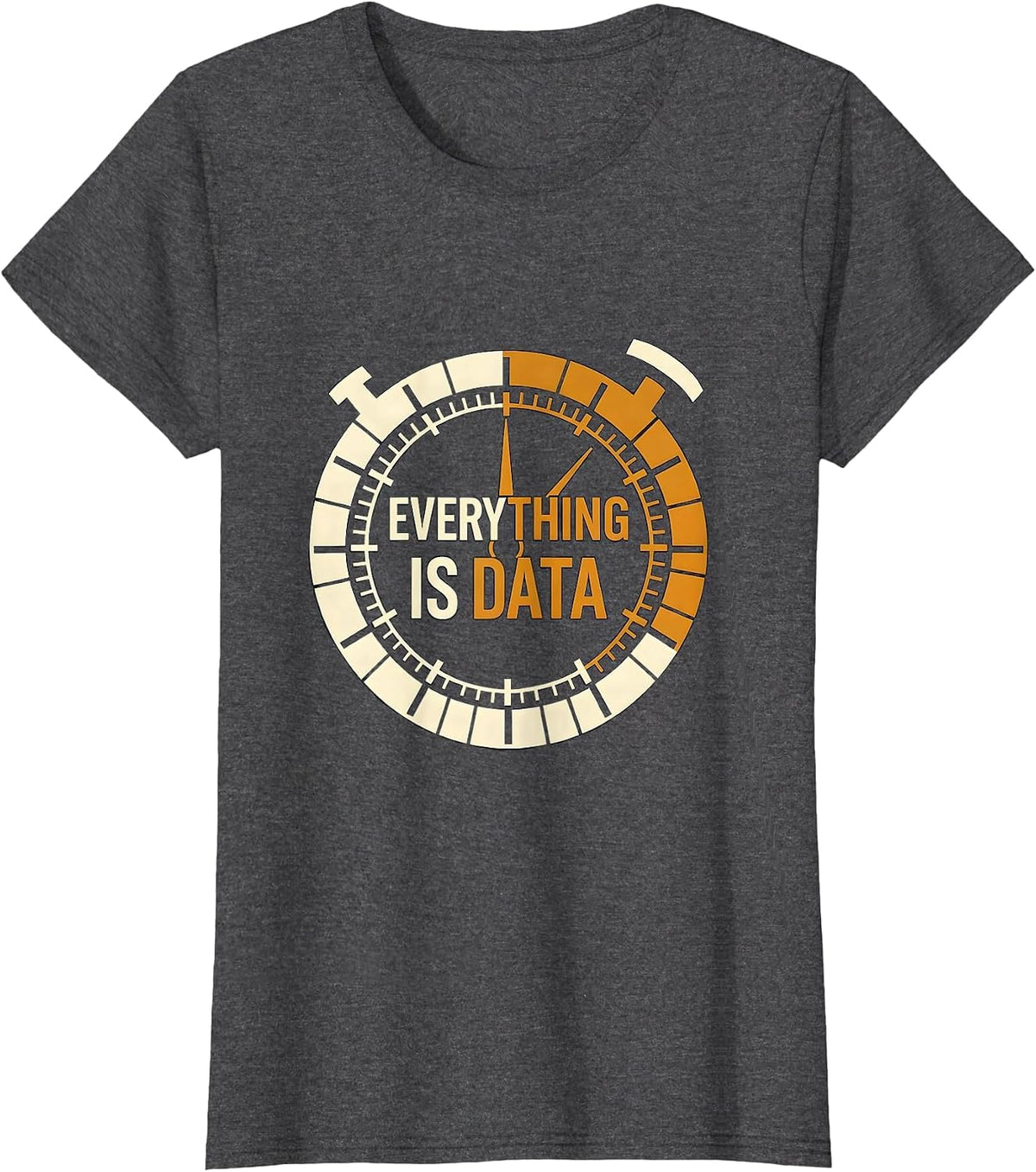 Women's Everything Is Data Stencil Graphic SPED Teacher Appreciation T-Shirt - Dark Heather Grey