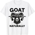 Men's GOAT Naturally Cool Goat With Sunglasses Funny Animal Lover T-Shirt - White