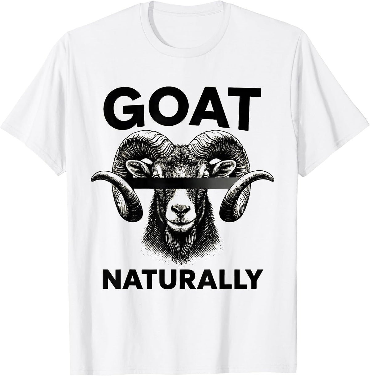 Men's GOAT Naturally Cool Goat With Sunglasses Funny Animal Lover T-Shirt - White