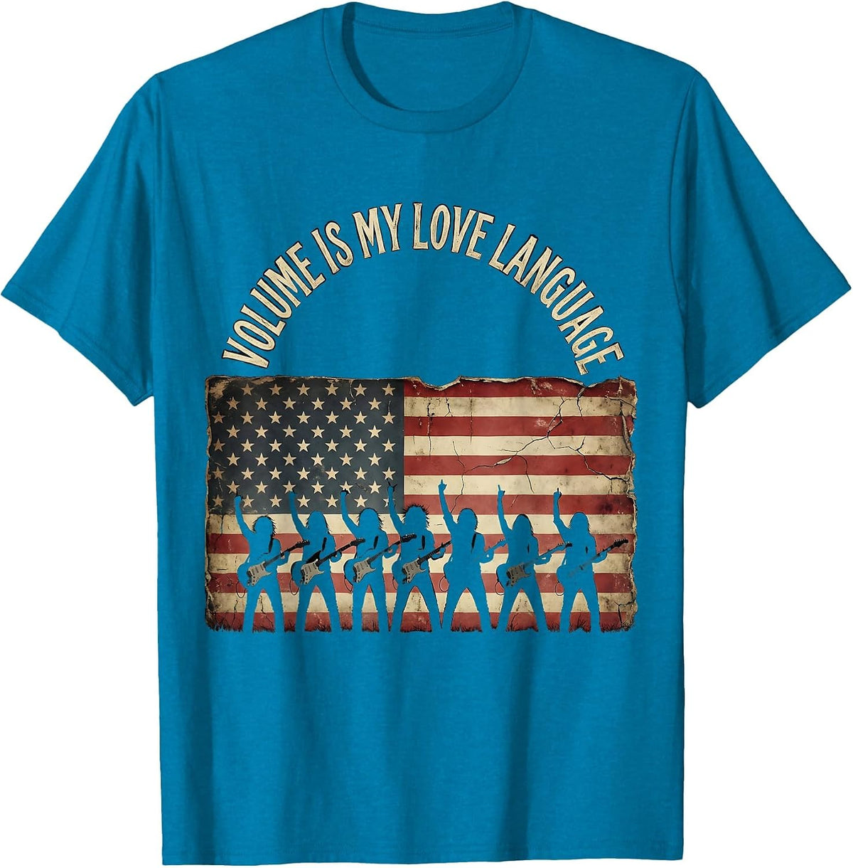 Volume Is My Love Language Metal Music Design T-Shirt - Sapphire Blue