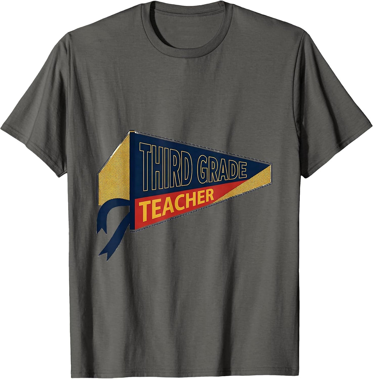 Men's Third Grade Teacher Cheerful Preppy School Year Start T-Shirt - Asphalt Grey