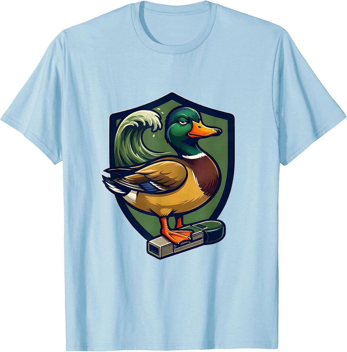 Men's Mallard Mascot Duck Hunter Humor Novelty Gift T-Shirt - Baby Blue