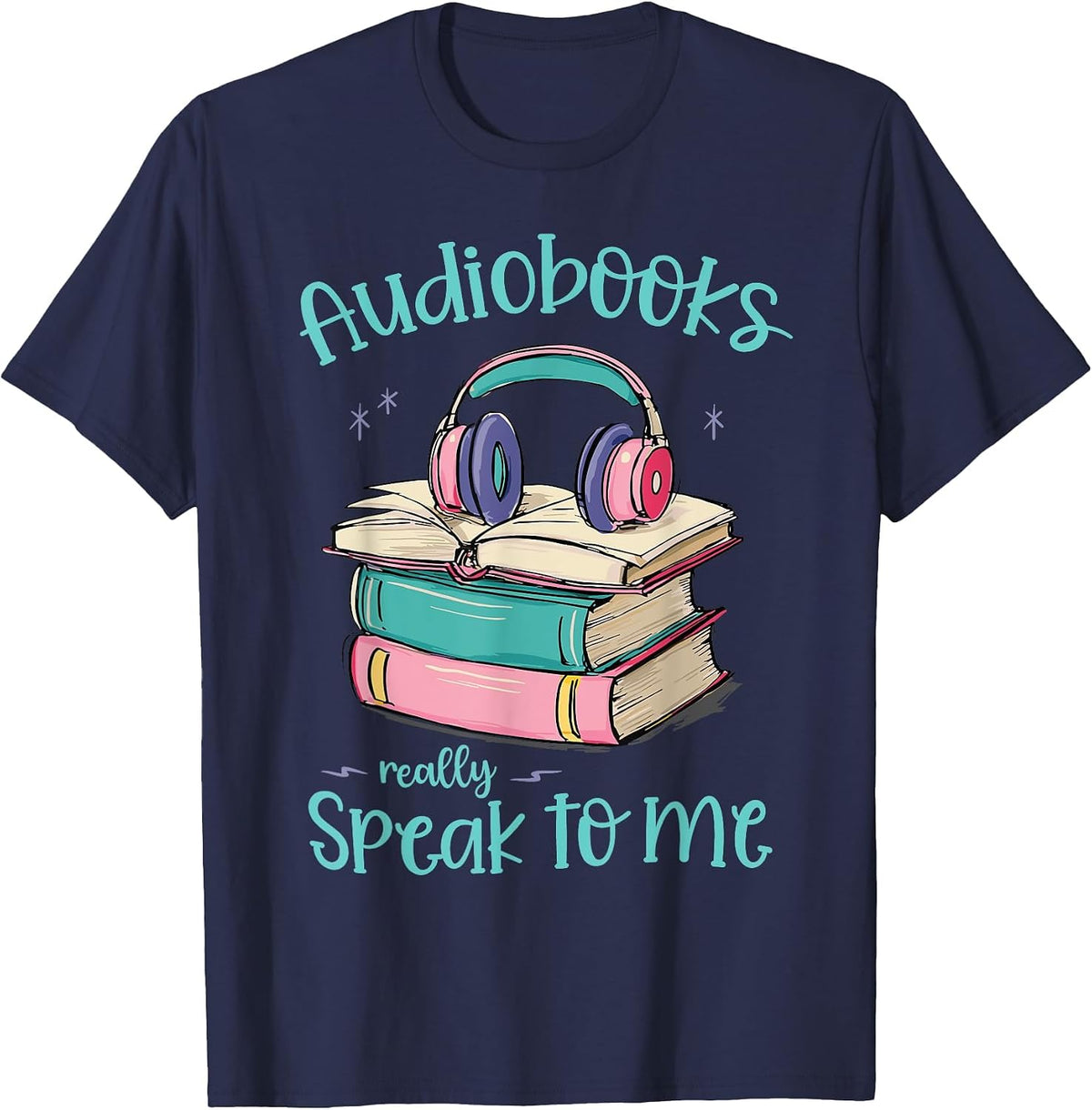 Audiobooks for Women T-Shirt - Navy Blue