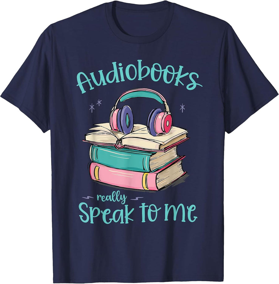 Audiobooks for Women T-Shirt - Navy Blue