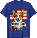 Corgi Dad Patriotic 4th Of July Dog Breed Pride Illustration T-Shirt - Royal Blue
