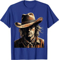 Cowgirl Hat Tilted Graphic Design T-Shirt - Royal Blue