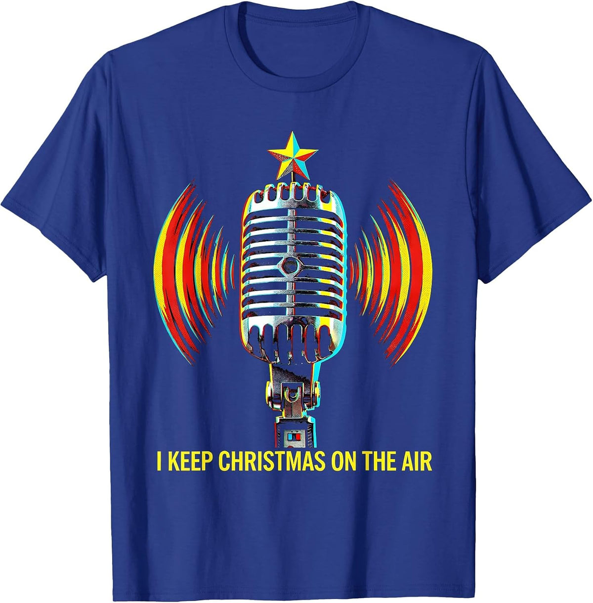 Men's I Keep Christmas On The Air Funny 911 Dispatcher Workplace T-Shirt - Royal Blue