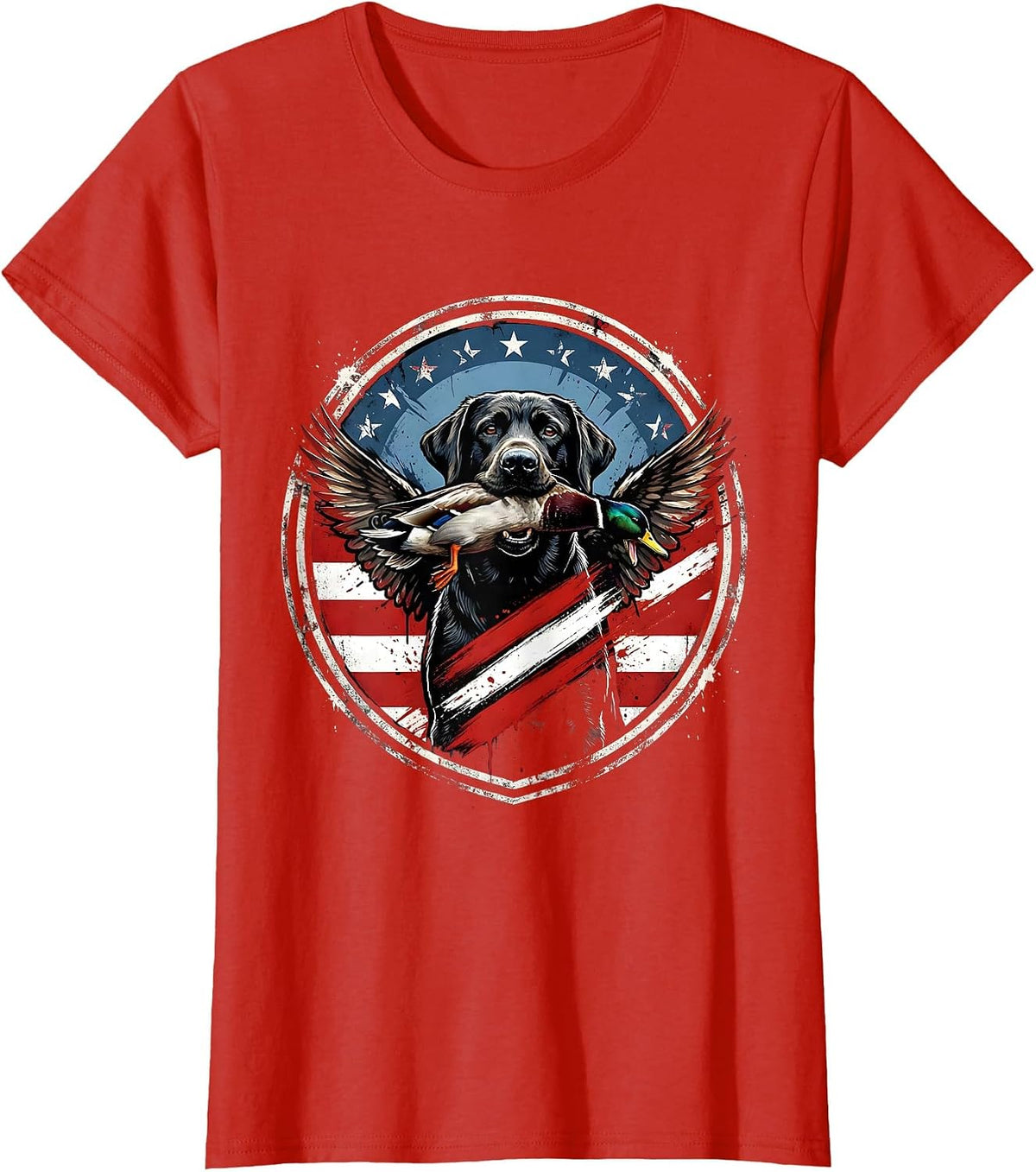 Duck Camo Hunting Retriever with Duck Graphic T-Shirt - Red