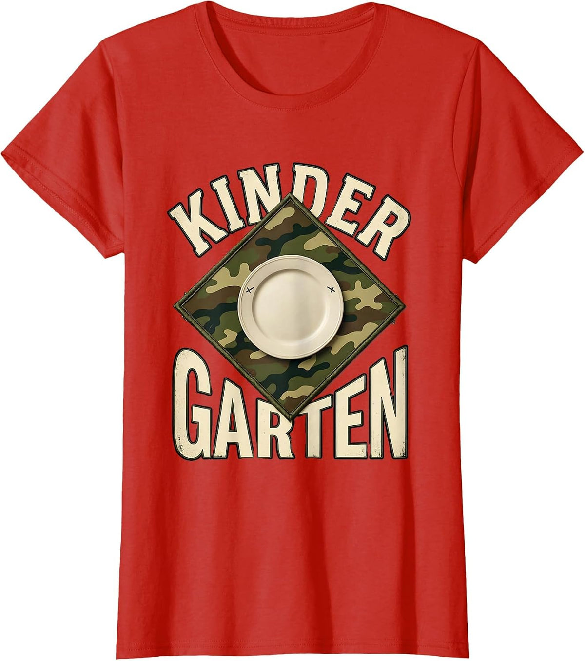 Kindergarten Vintage Camo Back To School Boys Teacher T-Shirt - Red