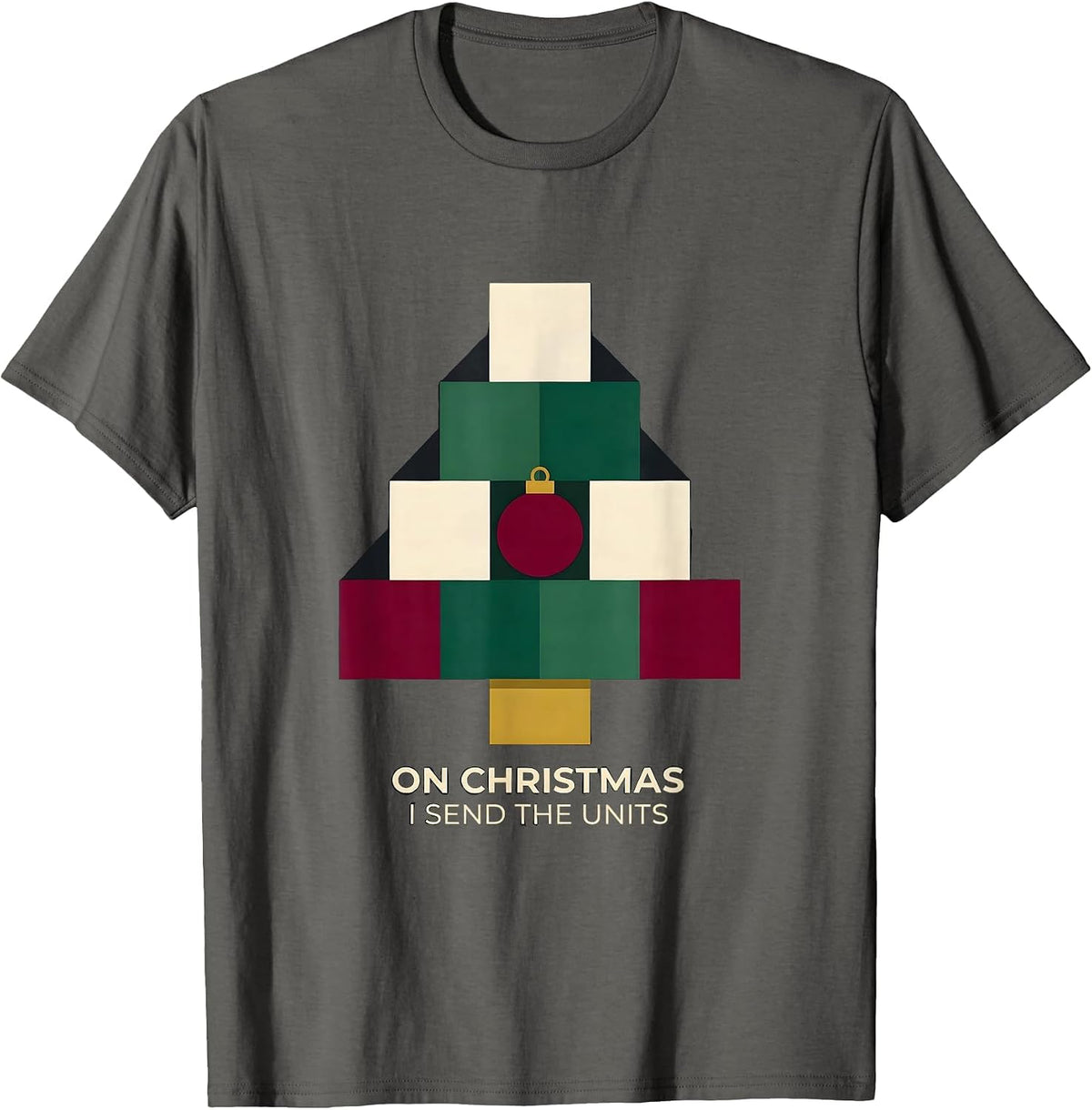 On Christmas, I Send The Units Funny 911 Dispatcher T-Shirt - Asphalt Grey