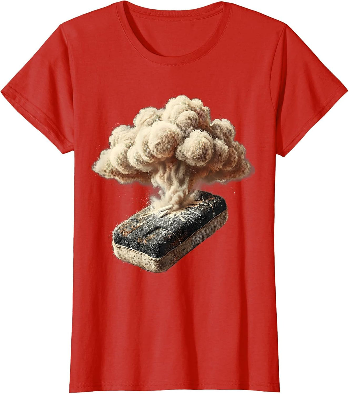 Women's Third Grade Teacher Chalkboard Eraser Dust Art T-Shirt - Red