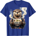 Runs On Miso Funny Otter Anime Animal Novelty Humor T-Shirt - Royal Blue