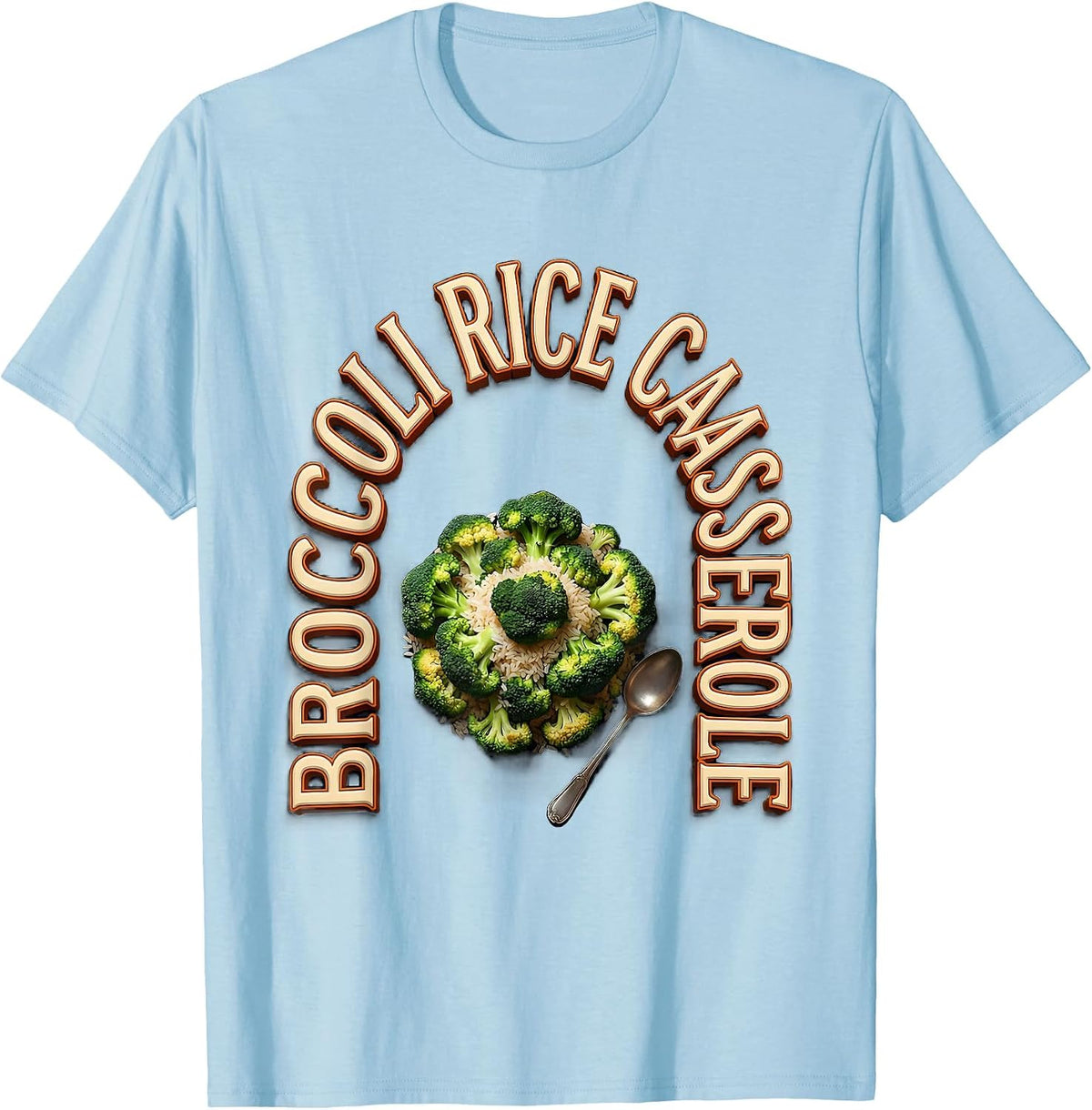 Men's Broccoli Rice Casserole Thanksgiving Food Bootleg 90's Rap T-Shirt - Baby Blue