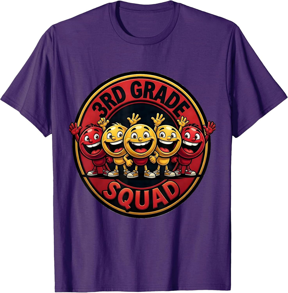 Men's 3rd Grade Squad Funny Teacher Crew Back To School T-Shirt - Purple
