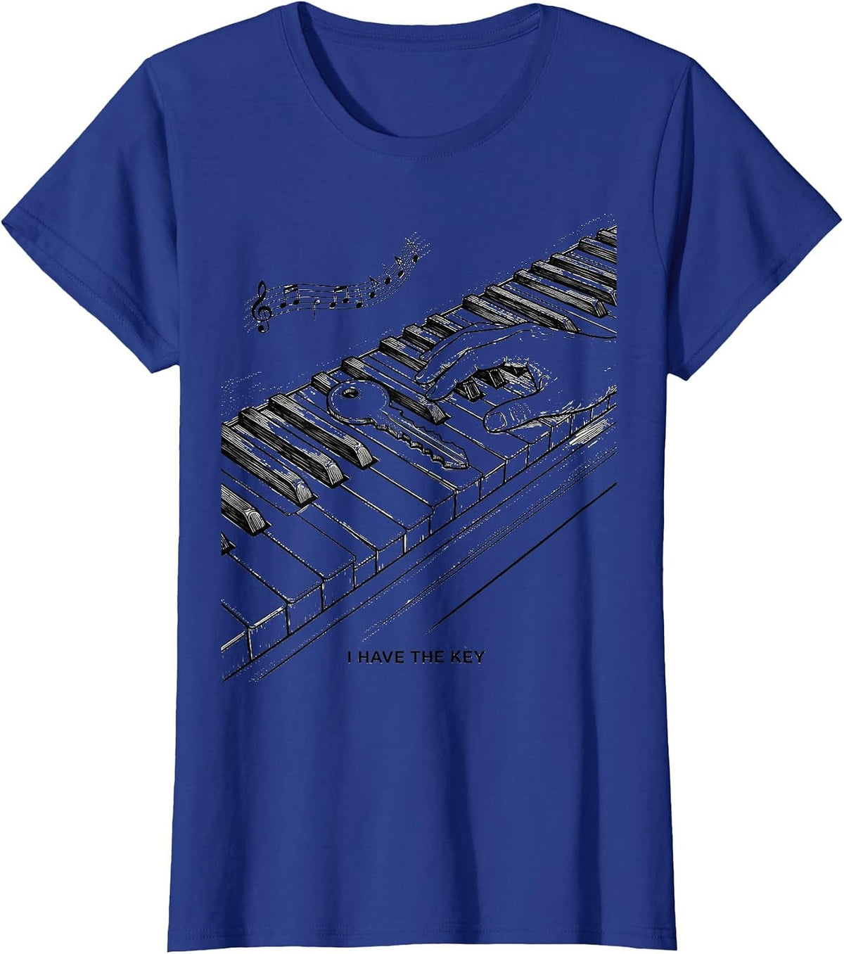 Women's I Have The Key Funny Pianist Keyboard Player Music Humor T-Shirt - Royal Blue