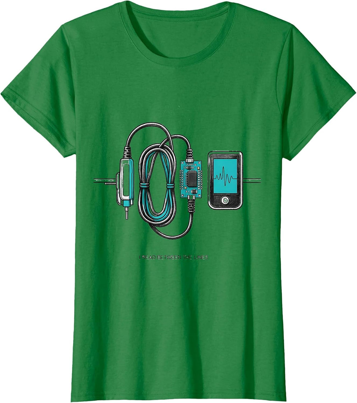 Women's I Read Between The Lines Funny Respiratory Therapist RT T-Shirt - Kelly Green