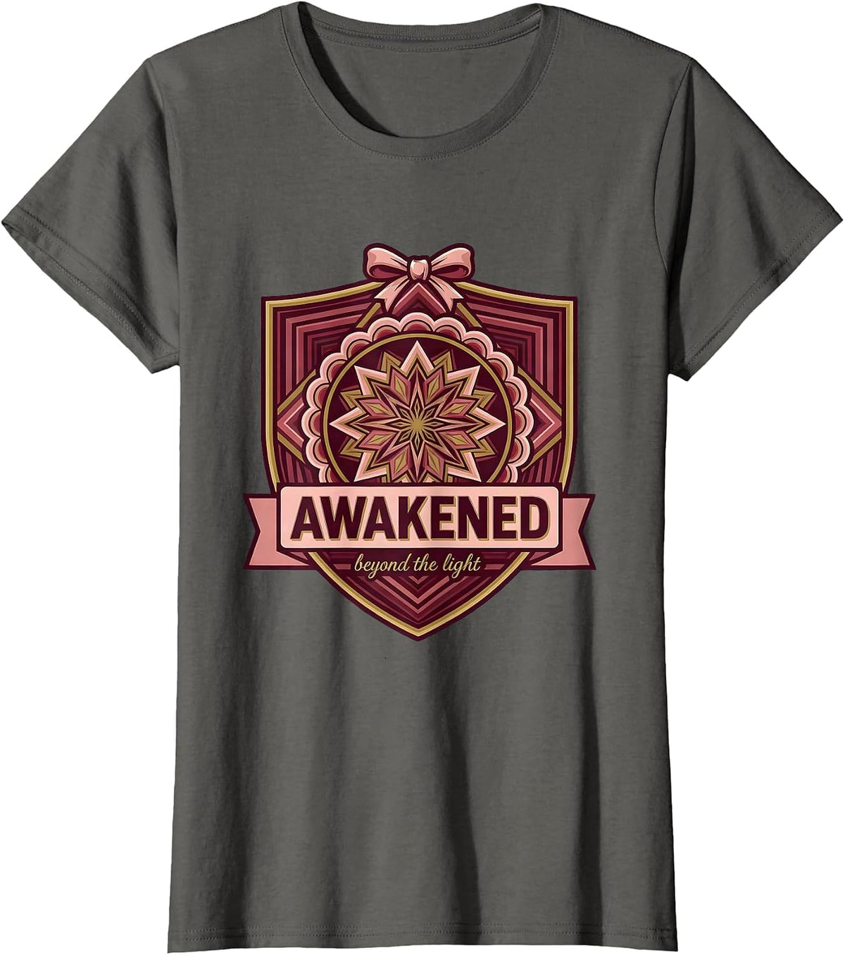 Women's Awakened Diwali Third Eye Cosmic Spiritual Design T-Shirt - Asphalt Grey