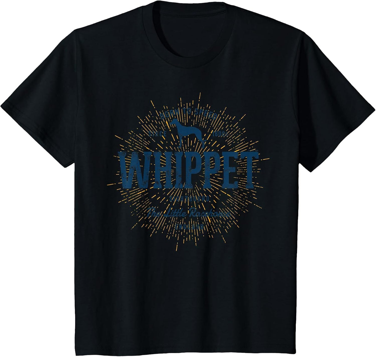 Vintage Whippet Retro T-Shirt - Black