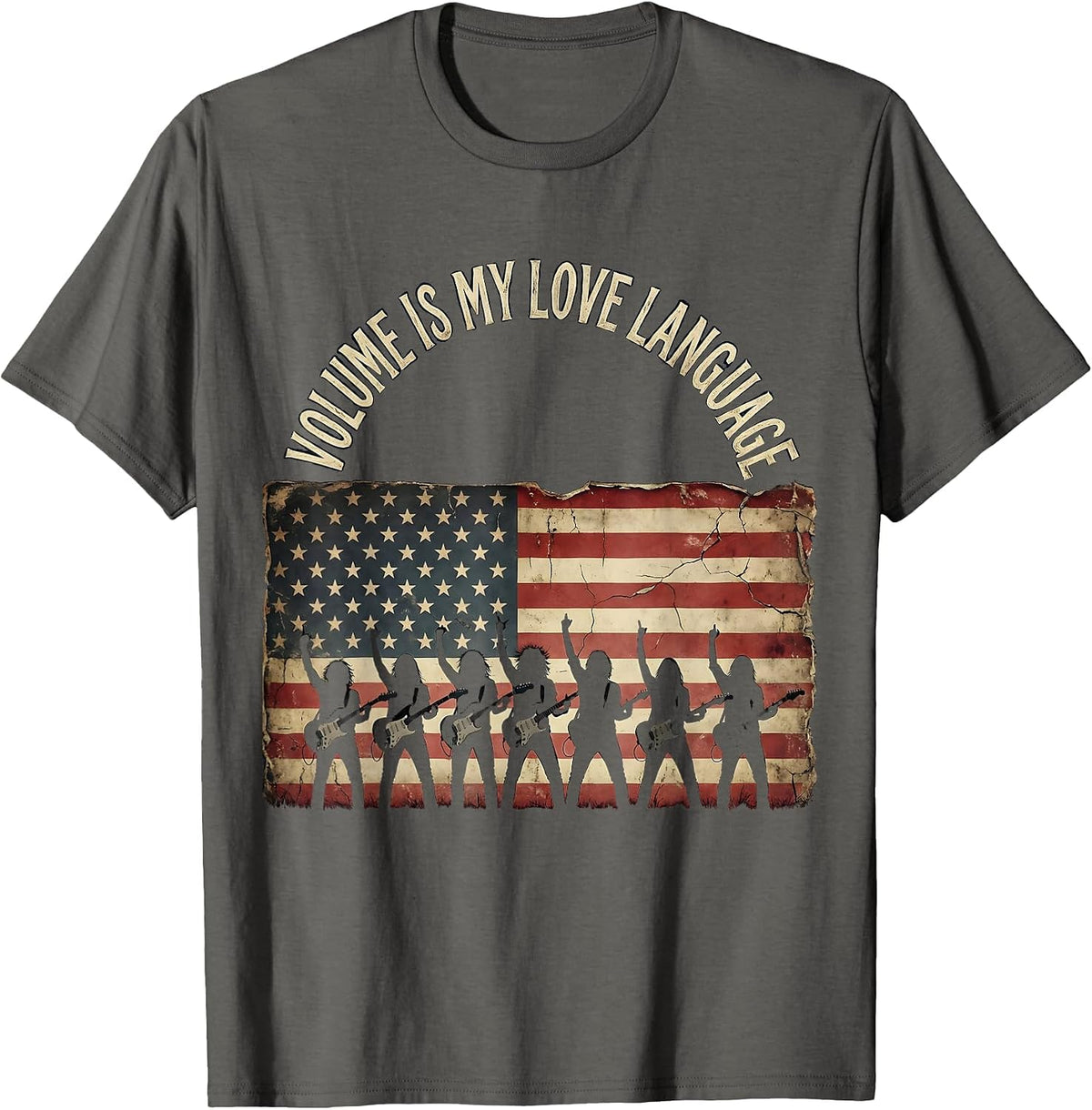 Volume Is My Love Language Metal Music Design T-Shirt - Asphalt Grey