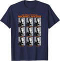 Halloween Many Moods of Michael Myers Horror Movie T-Shirt - Navy Blue