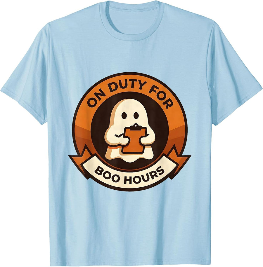Men's On Duty For Boo Hours Funny SPED Paraprofessional Ghost T-Shirt - Baby Blue