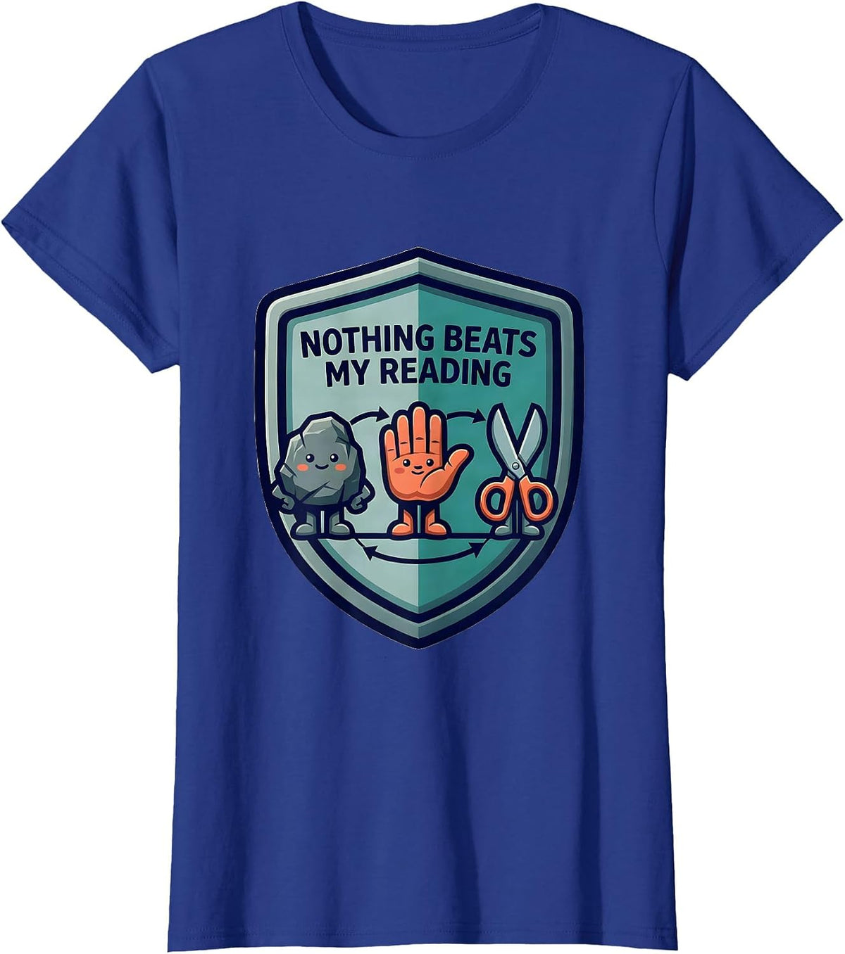 Women's Nothing Beats My Reading Funny Book Lover Back To School T-Shirt - Royal Blue