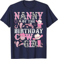 Nanny of The Birthday Cow-Girl Rodeo Cowgirl Birthday T-Shirt - Navy Blue