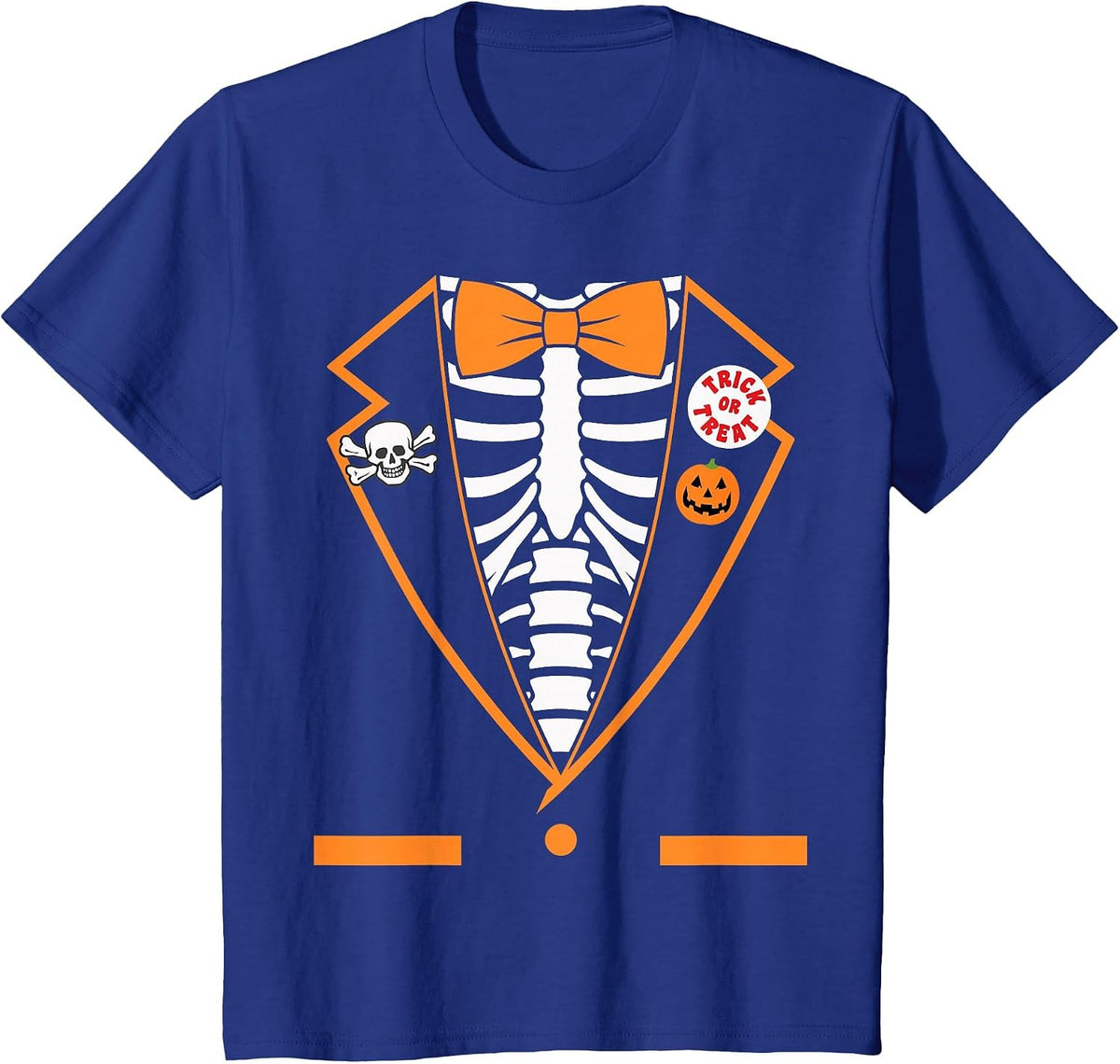 Halloween Costume Funny Skeleton Tuxedo T-Shirt - Royal Blue