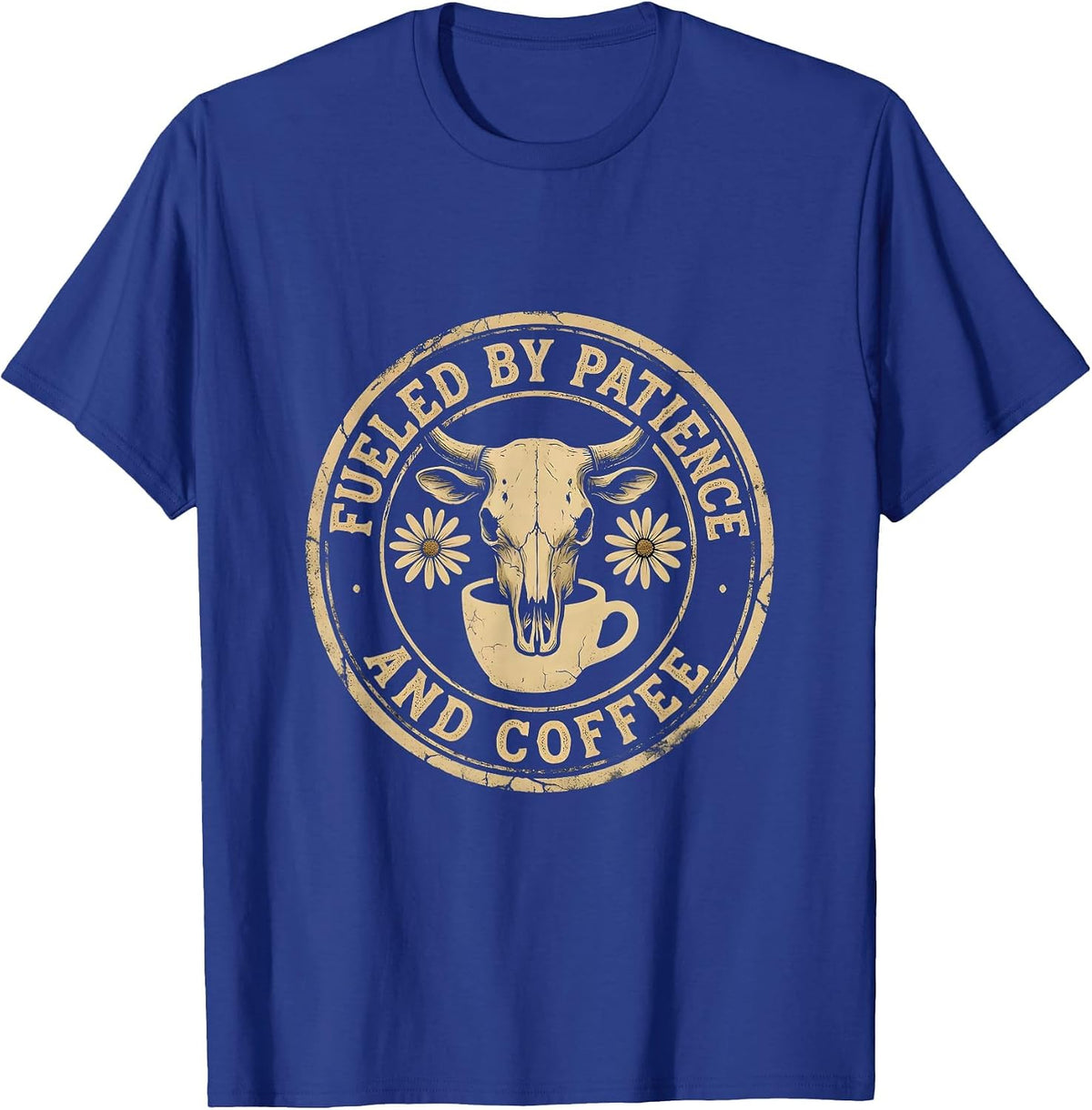 Men's Fueled By Patience And Coffee Sped Teacher T-Shirt - Royal Blue