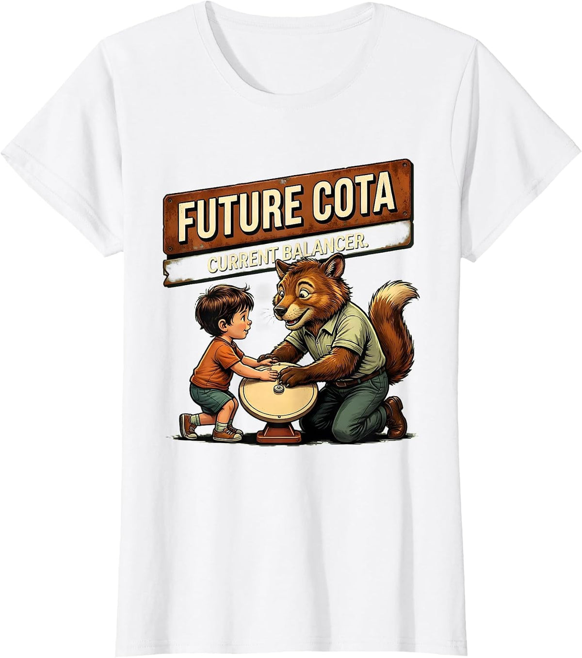 Women's Future COTA Current Balancer Retro Pediatric Occupational T-Shirt - White