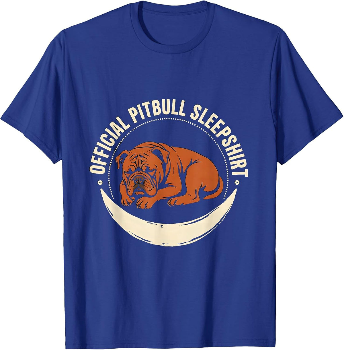 Official Pitbull Sleepshirt Napping Pajamas Dog Lover T-Shirt - Royal Blue