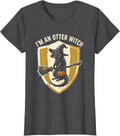 Women's I'm An Otter Witch Whimsical Halloween Animal Costume T-Shirt - Dark Heather Grey