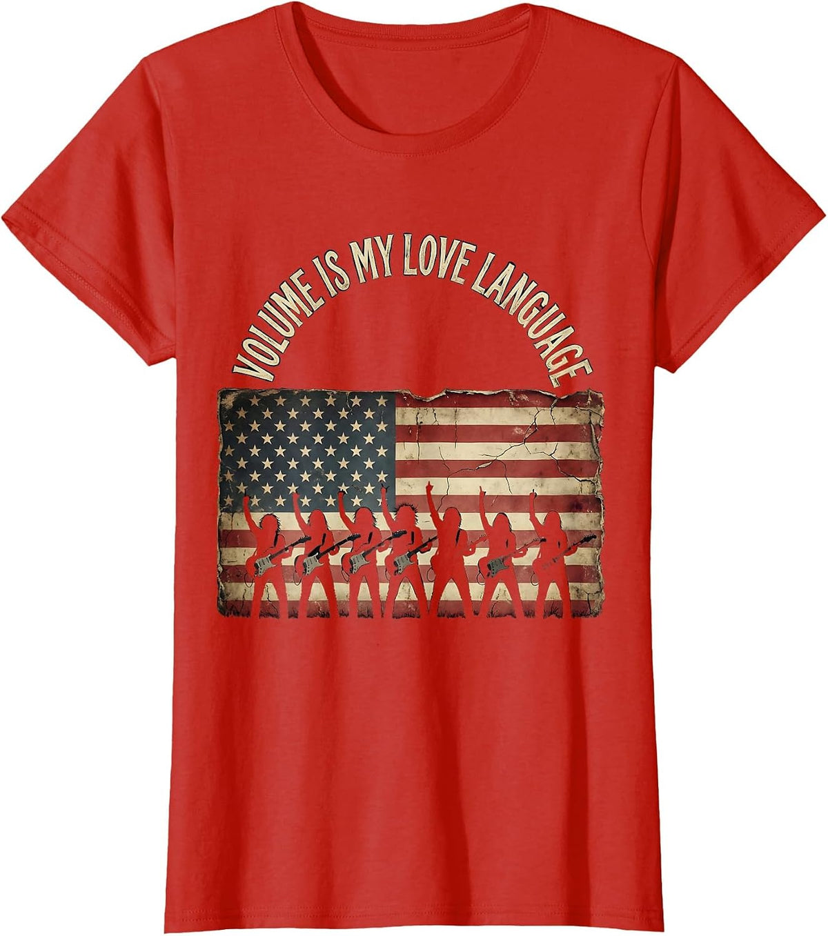 Volume Is My Love Language Metal Music Design T-Shirt - Red