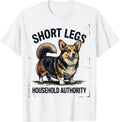 Men's Short Legs Household Authority Distressed Corgi Dog Lover T-Shirt - White