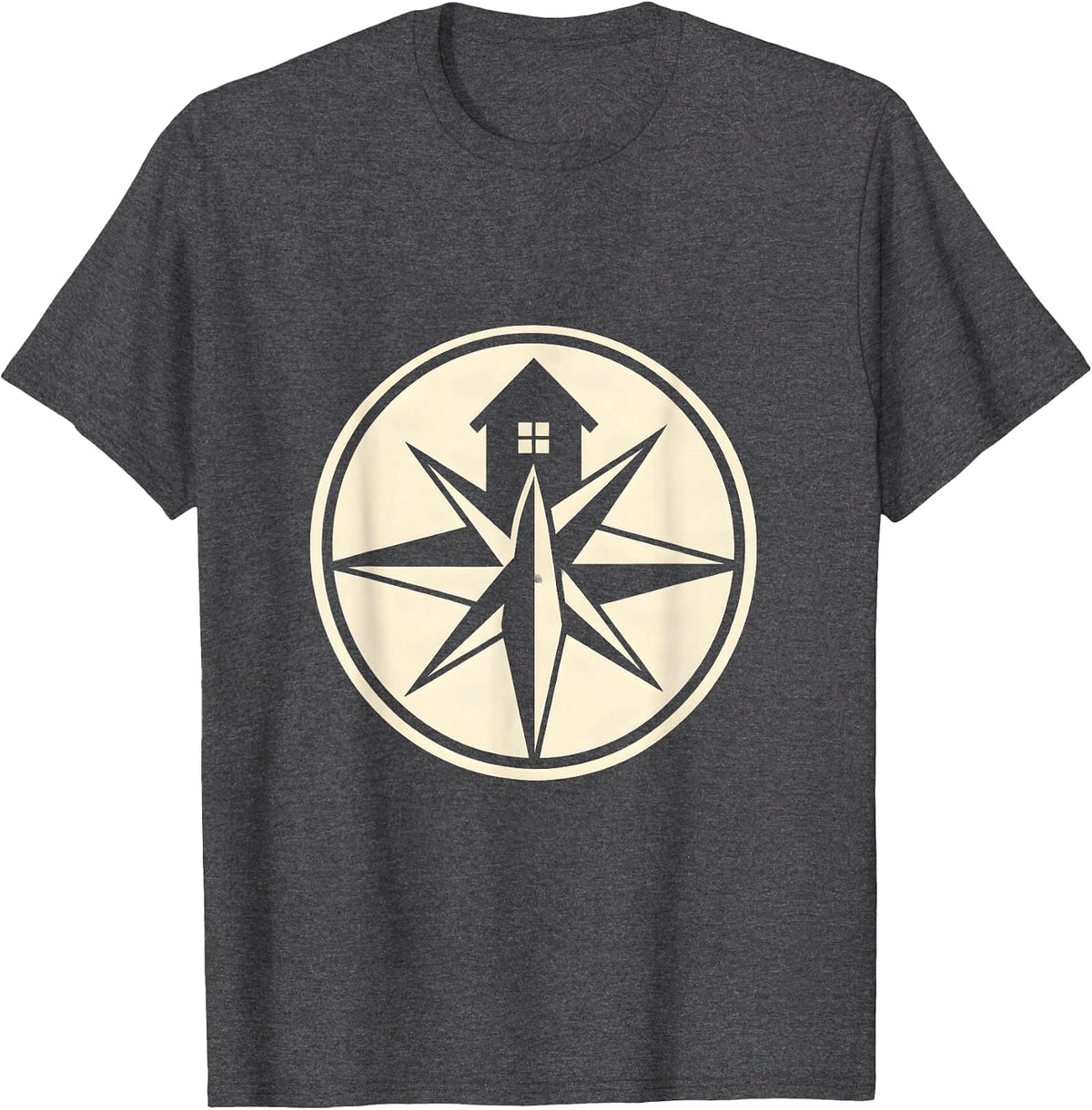 Men's Sped Teacher Compass Schoolhouse Graphic T-Shirt - Dark Heather Grey